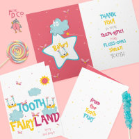 Funny Peach Sparkle Magic Tooth Fairy Thank You