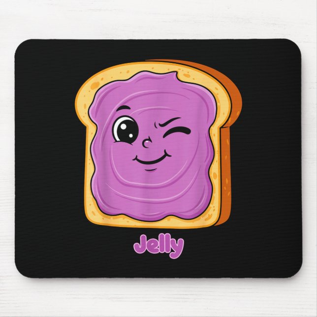 Funny Peanut Butter-jelly Friends Cute Food Matchi Mouse Pad (Front)
