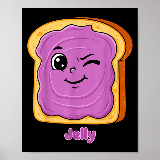 Funny Peanut Butter-jelly Friends Cute Food Matchi Poster (Front)