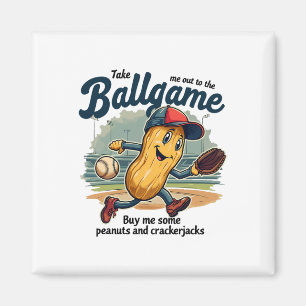 Funny Peanuts Take Me Out To The Byll Game Bysebyl Magnet