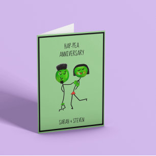 Funny Peas Customizable Anniversary  Card