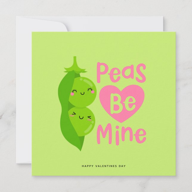 Funny Peas Valentines Day Romantic Card (Front)