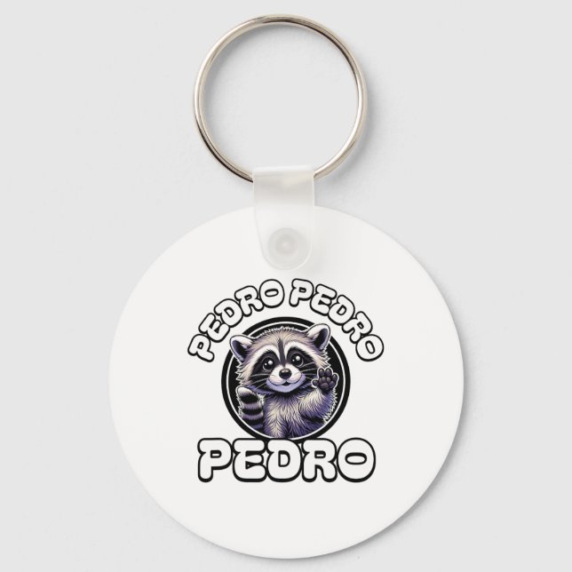 Funny Pedro Pedro Dancing Racoon Popular Internet Key Ring (Front)