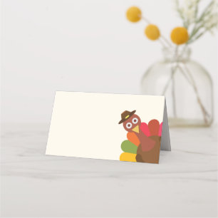 Funny Peek-a-Boo Thanksgiving Turkey Place Card
