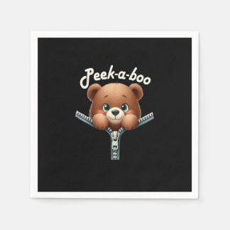 Funny - Peekabo - Bear Napkin