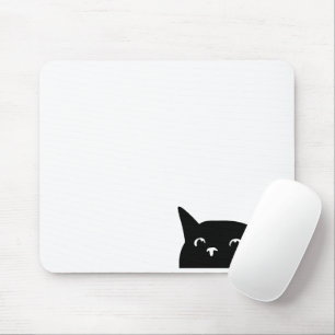 Funny Peeking Cat Mouse Pad