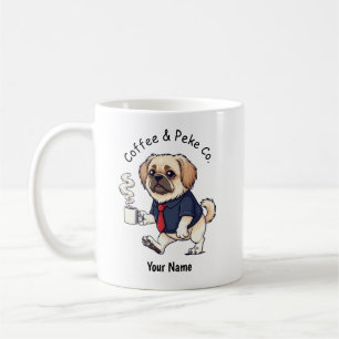 Funny Pekingese Dog Business Suit Coffee Mug