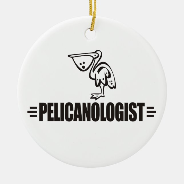 Funny Pelican Ceramic Tree Decoration (Front)