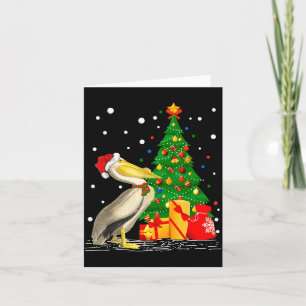 Funny Pelican Lover Gift Santa Hat Pelican Christm Card