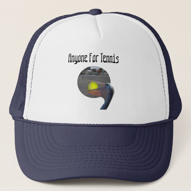Funny Pelican Tennis Player, Truckers Hat (Front)