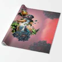 Funny pelican with steampunk hat 