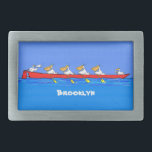 Funny pelicans rowing cartoon illustration belt buckle<br><div class="desc">Our funny pelicans rowing team cartoon illustration will add some humour to your day. Inspired by watching seabirds and thinking up silly thoughts.</div>