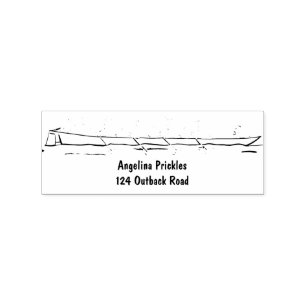 Funny pelicans rowing cartoon illustration rubber stamp