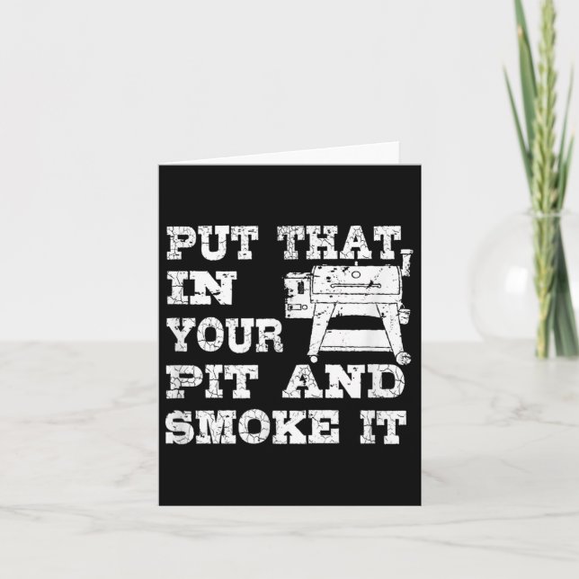 Funny Pellet Smoker Bbq Pit Gift Grill For Meat Sm Card (Front)