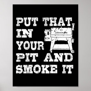 Funny Pellet Smoker Bbq Pit Gift Grill For Meat Sm Poster