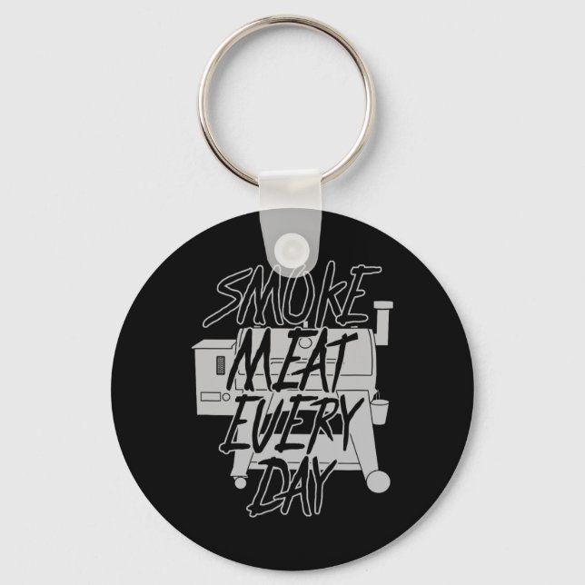 Funny Pellet Smoker Bbq Pit Grill Gift For Meat Sm Key Ring (Front)