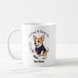 Funny Pembroke Welsh Corgi Business Suit Coffee  Mug