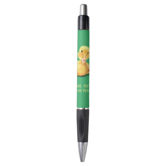 Funny Pen with Happy Playful Duck - Smile (Front Vertical)