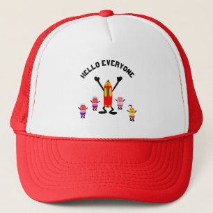 Funny pencil and rubbers trucker hat