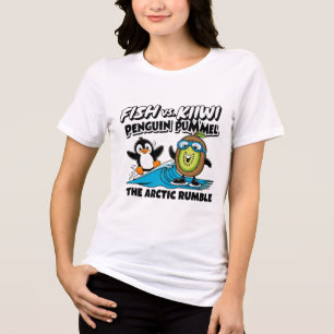 Funny penguin and kiwi Tri-Blend shirt