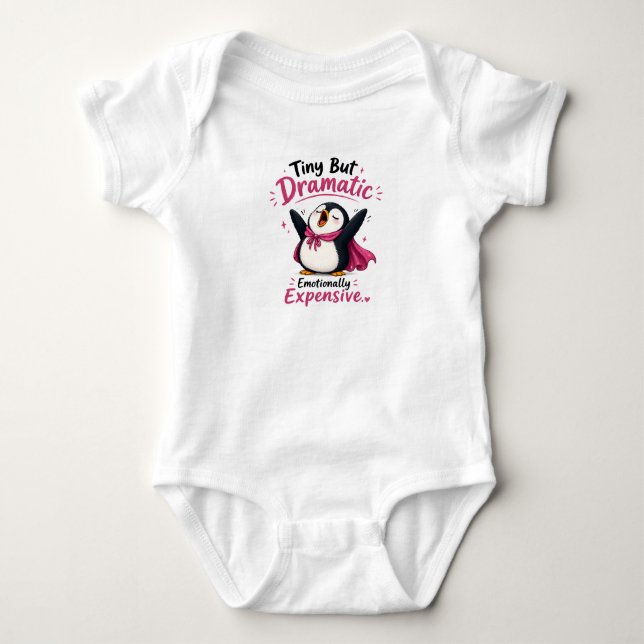 Funny Penguin Baby Bodysuit (Front)