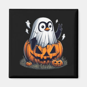 Funny Penguin Boo Halloween Ghost Womens Mens Kids Magnet