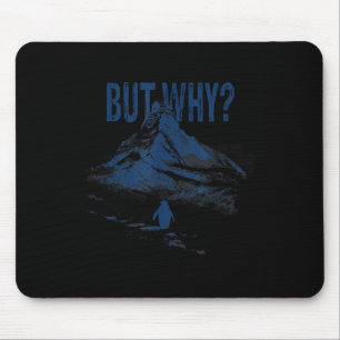 Funny Penguin But Why Retro Graphic Art Mouse Pad
