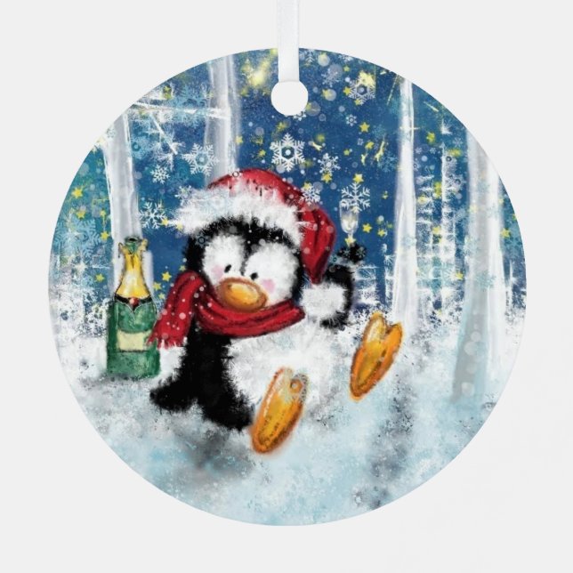 Funny Penguin Christmas Ornament (Back)