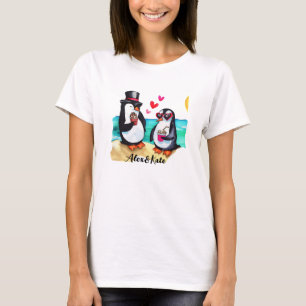 Funny Penguin Couple, Animals in Love T-Shirt