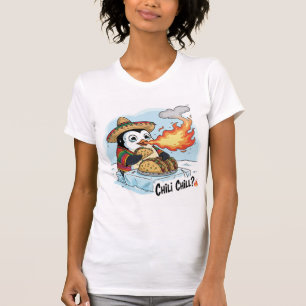 Funny Penguin Eating Spicy Tacos T-Shirt