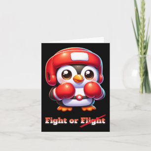 Funny Penguin Flight Or Fight Boxing Mma Meme Sill Card