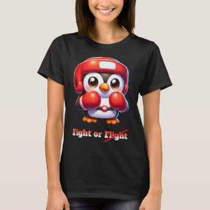 Funny Penguin Flight Or Fight Boxing Mma Meme Sill T-Shirt