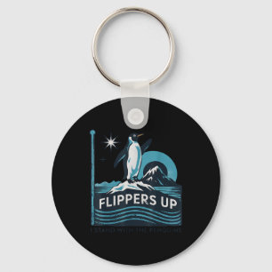Funny Penguin Flippers Up I Stand With The Penguin Key Ring