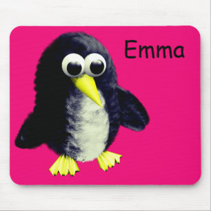 Funny penguin, personalized mouse pad