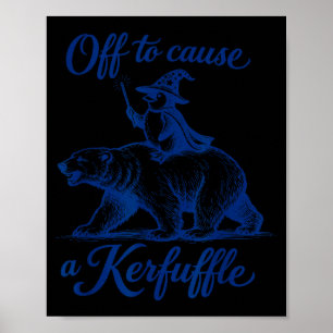 Funny penguin polar bear graphic off to cause a poster
