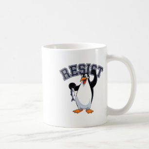 Funny Penguin Protest Tee Resist Penguin Holding F Coffee Mug