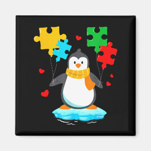Funny penguin puzzle autism awareness month kids magnet