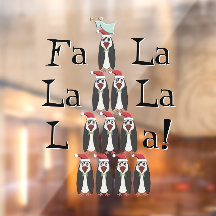 Funny Penguin Pyramid Christmas Tree Window Cling