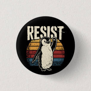 Funny Penguin Resist Cool Penguins Resist 3 Cm Round Badge