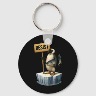 Funny Penguin Resist Cool Penguins Resist Key Ring