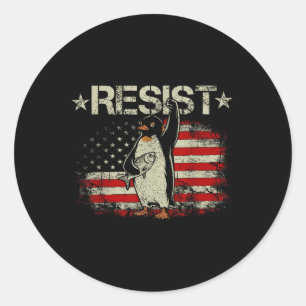 Funny Penguin Resist Cool Penguins Vintage Protest Classic Round Sticker