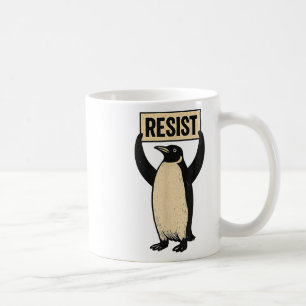 Funny Penguin Resist Cool Penguins Vintage Protest Coffee Mug