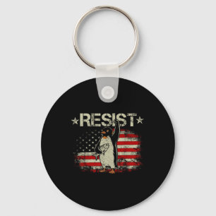 Funny Penguin Resist Cool Penguins Vintage Protest Key Ring