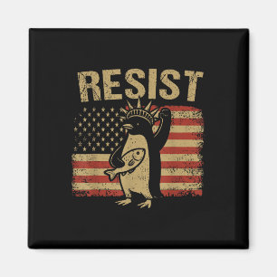 Funny Penguin Resist Cool Penguins Vintage Protest Magnet