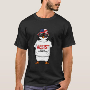 Funny Penguin Resist Flippers Up Protest Against T T-Shirt