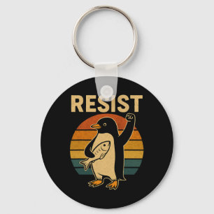 Funny Penguin Resist Penguins Protest Against Tari Key Ring