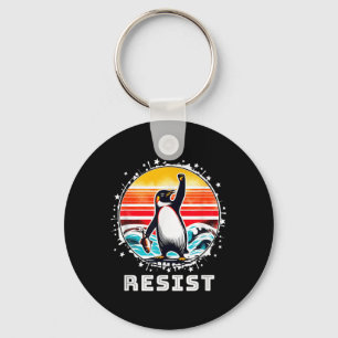 Funny Penguin Resist Penguins Protest Against Tari Key Ring