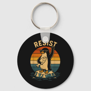 Funny Penguin Resist Penguins Protest Against Tari Key Ring