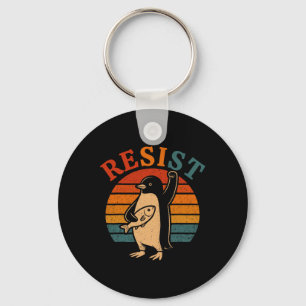 Funny Penguin Resist Penguins Protest Against Tari Key Ring