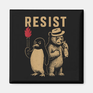 Funny Penguin Resist Penguins Protest Against Tari Magnet